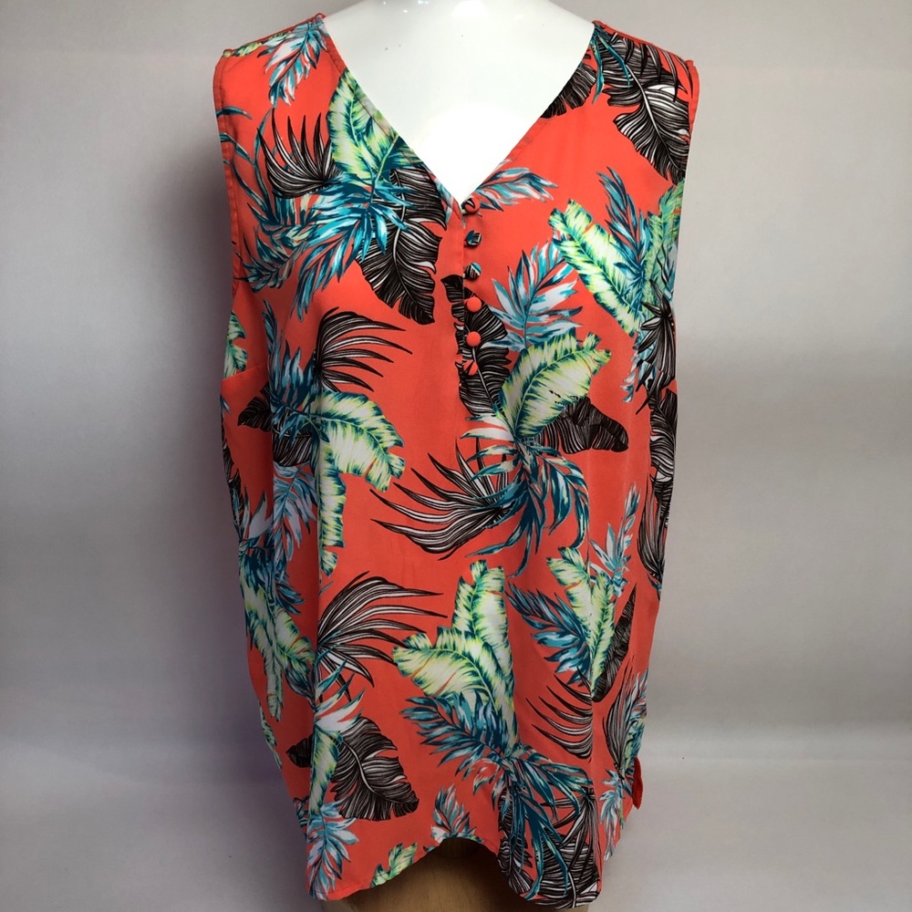 Sheer tropical dress tank top